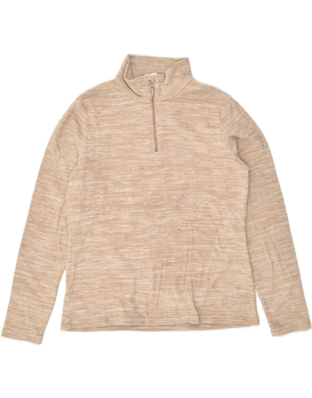 MOUNTAIN WAREHOUSE Womens Zip Neck Fleece Jumper UK 14 Large Beige Seamless Knitted Crochet MOUNTAIN WAREHOUSE Womens Zip Neck Fleece Jumper UK 14 Large Beige Seamless Knitted Crochet
