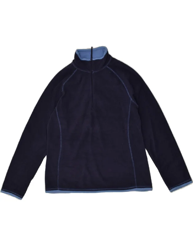 MOUNTAIN WAREHOUSE Womens Zip Neck Fleece Jumper UK 14 Large Navy Blue Neon Metallic Matte MOUNTAIN WAREHOUSE Womens Zip Neck Fleece Jumper UK 14 Large Navy Blue Neon Metallic Matte