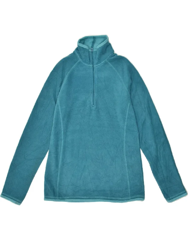 MOUNTAIN WAREHOUSE Womens Zip Neck Fleece Jumper UK 8 Small Blue Embroidered Appliqued Beaded MOUNTAIN WAREHOUSE Womens Zip Neck Fleece Jumper UK 8 Small Blue Embroidered Appliqued Beaded