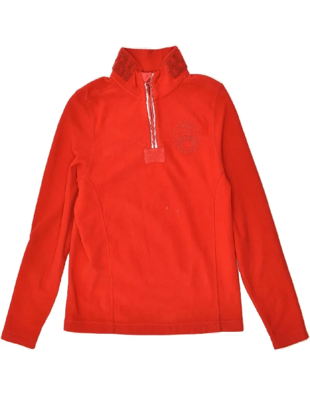 NAPAPIJRI Womens Zip Neck Fleece Jumper UK 10 Small Red Polyester Open Front Closed Front Wrap Front NAPAPIJRI Womens Zip Neck Fleece Jumper UK 10 Small Red Polyester Open Front Closed Front Wrap Front