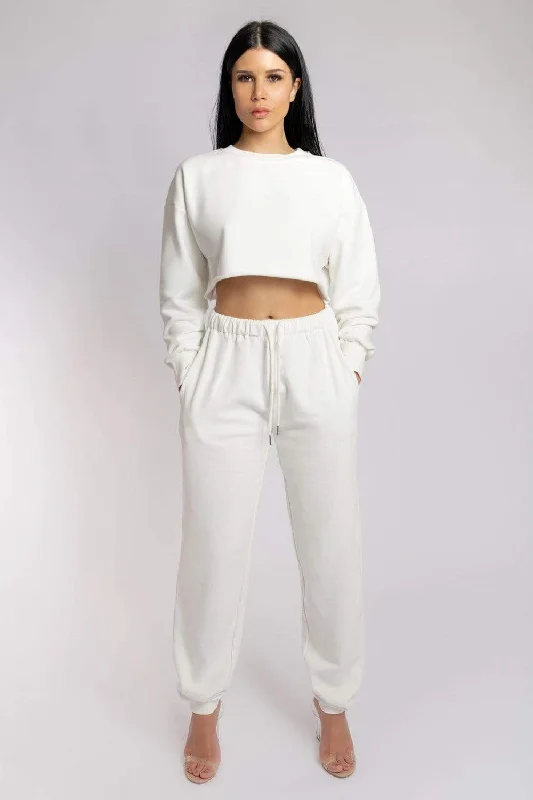 Oversized Cropped Jumper - Ecru Bright Pastel Dark