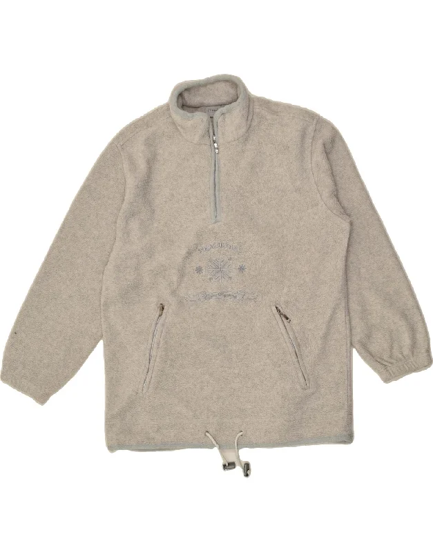 TCM Womens Graphic Zip Neck Fleece Jumper Size 38/40 Medium Grey Polyester Zippered Buttoned Snapped TCM Womens Graphic Zip Neck Fleece Jumper Size 38/40 Medium Grey Polyester Zippered Buttoned Snapped