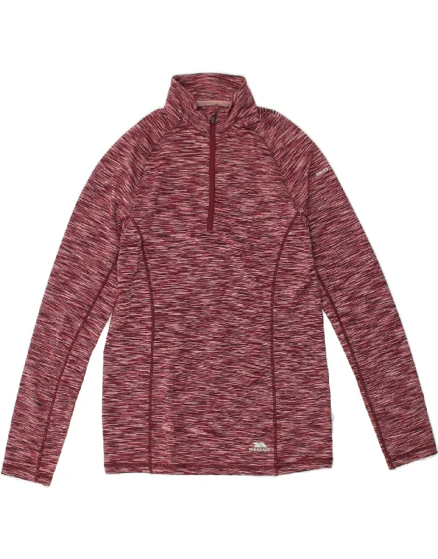 TRESPASS Womens Zip Neck Fleece Jumper UK 14 Medium Burgundy Polyester Fleece Sweater Nylon Polyester TRESPASS Womens Zip Neck Fleece Jumper UK 14 Medium Burgundy Polyester Fleece Sweater Nylon Polyester