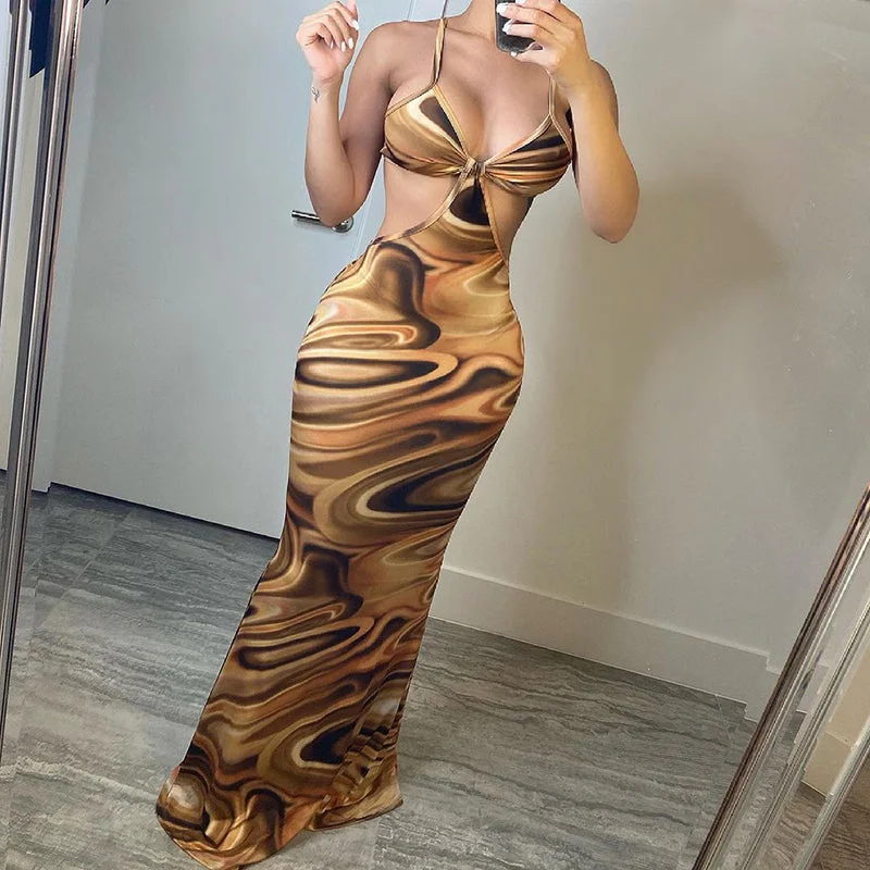 Julia Fashion - Women Maxi Dress Comfortable Ruffle Hem Maxi Dress