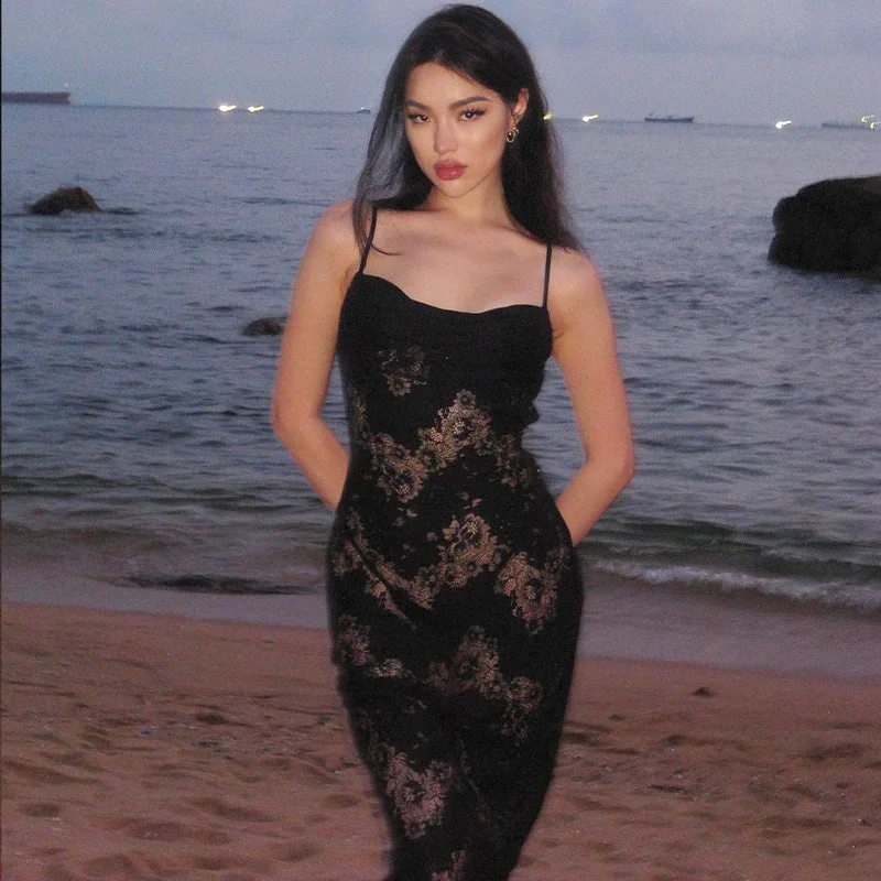 Indy Lace Slip Maxi Dress Cozy Knitted Maxi Dress