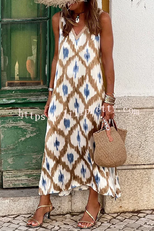 Lilipretty Irregular Print Elastic Waist V Neck Slit Maxi Dress Stylish Long Sleeve Maxi Dress Lilipretty Irregular Print Elastic Waist V Neck Slit Maxi Dress Stylish Long Sleeve Maxi Dress