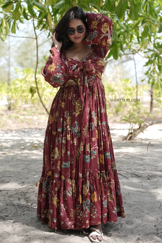Kendall Dreamcatcher Rayon Maxi Dress Trendy Floral Print Maxi Dress