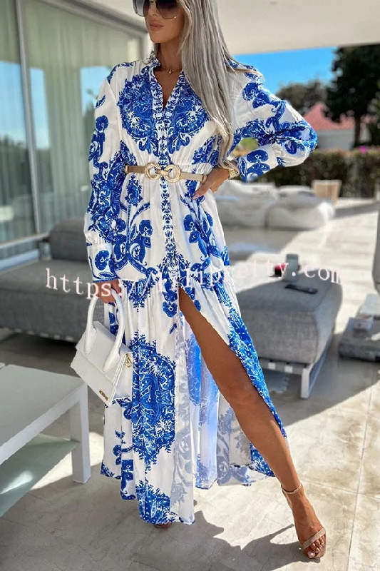 Lilipretty Sunshine on The Horizon Baroque Print Maxi Dress Fashionable High-Waist Maxi Dress Lilipretty Sunshine on The Horizon Baroque Print Maxi Dress Fashionable High-Waist Maxi Dress