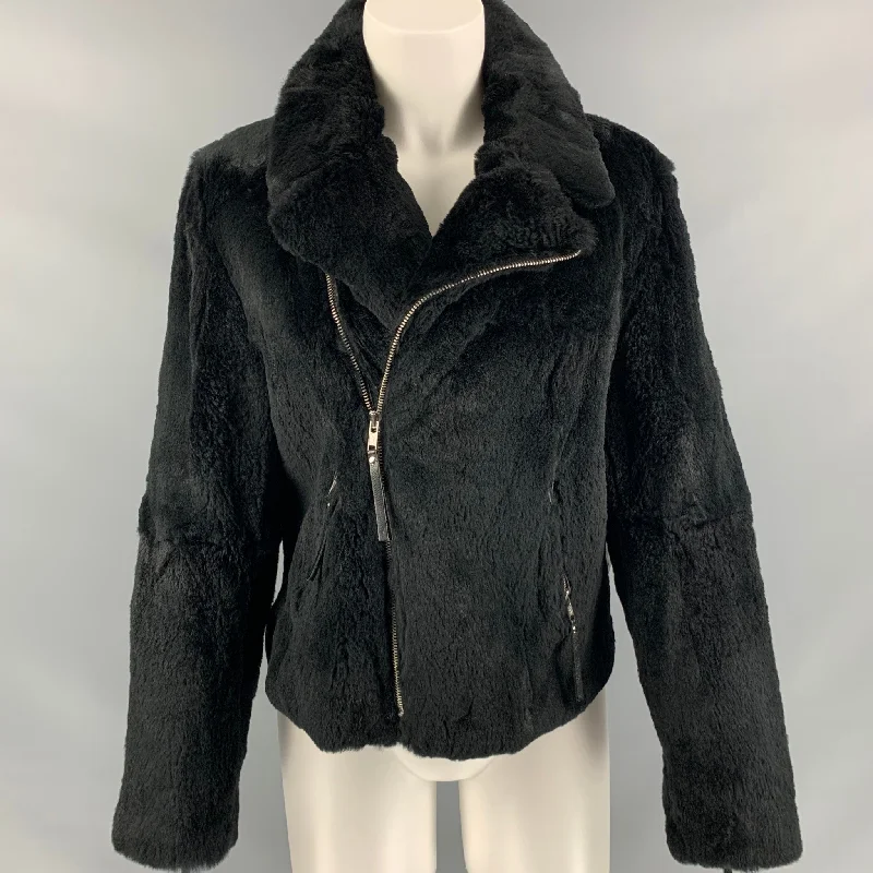 ADRIENNE LANDAU Size M Black Jacket (Outdoor) Wool Jacket Cashmere Jacket Tweed Jacket ADRIENNE LANDAU Size M Black Jacket (Outdoor) Wool Jacket Cashmere Jacket Tweed Jacket