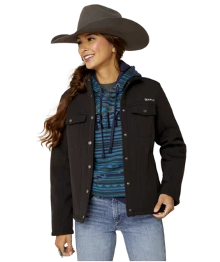 Ariat® Women's Berber Back Black Softshell Western Jacket Faux Fur Fabric Real Fur Fabric Shearling Fabric Ariat® Women's Berber Back Black Softshell Western Jacket Faux Fur Fabric Real Fur Fabric Shearling Fabric