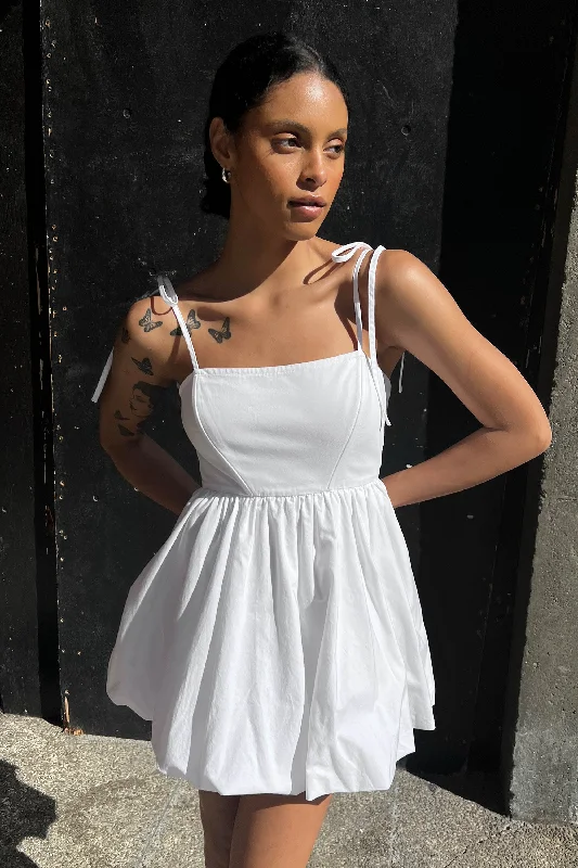 BUBBLE HEM MINI DRESS Trendy Cut-Out Mini Dress