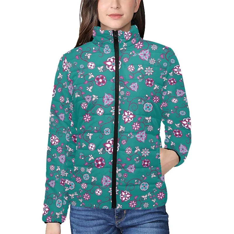 Burgundy Bloom Women's Stand Collar Padded Jacket Anorak Shell Jacket Lightweight Jacket Burgundy Bloom Women's Stand Collar Padded Jacket Anorak Shell Jacket Lightweight Jacket
