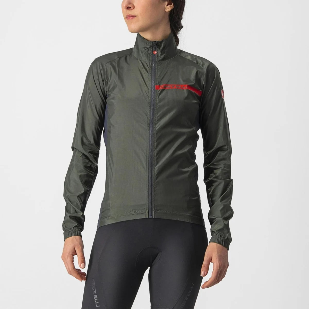 Castelli Squadra Stretch Jacket Women's - Military Green/Dark Grey Snapped Jacket Toggled Jacket Drawstring Jacket Castelli Squadra Stretch Jacket Women's - Military Green/Dark Grey Snapped Jacket Toggled Jacket Drawstring Jacket