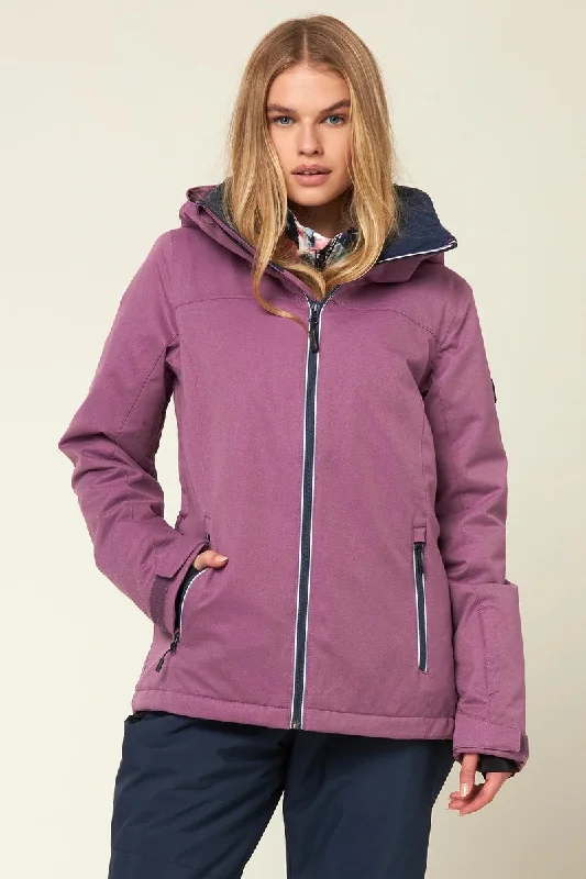 ONeill Vauxite 2.0 Womens Jacket Berry Conserve Tiered Jacket Buttoned Jacket Zippered Jacket ONeill Vauxite 2.0 Womens Jacket Berry Conserve Tiered Jacket Buttoned Jacket Zippered Jacket