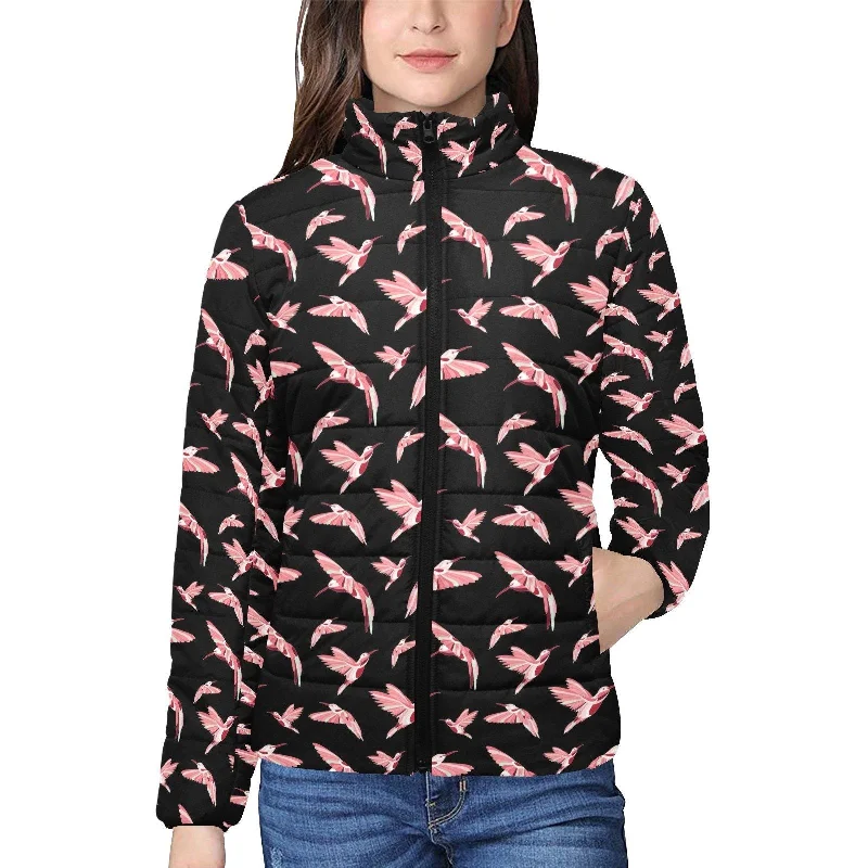 Strawberry Black Women's Stand Collar Padded Jacket Oversized Jacket Tailored Jacket Straight Jacket Strawberry Black Women's Stand Collar Padded Jacket Oversized Jacket Tailored Jacket Straight Jacket