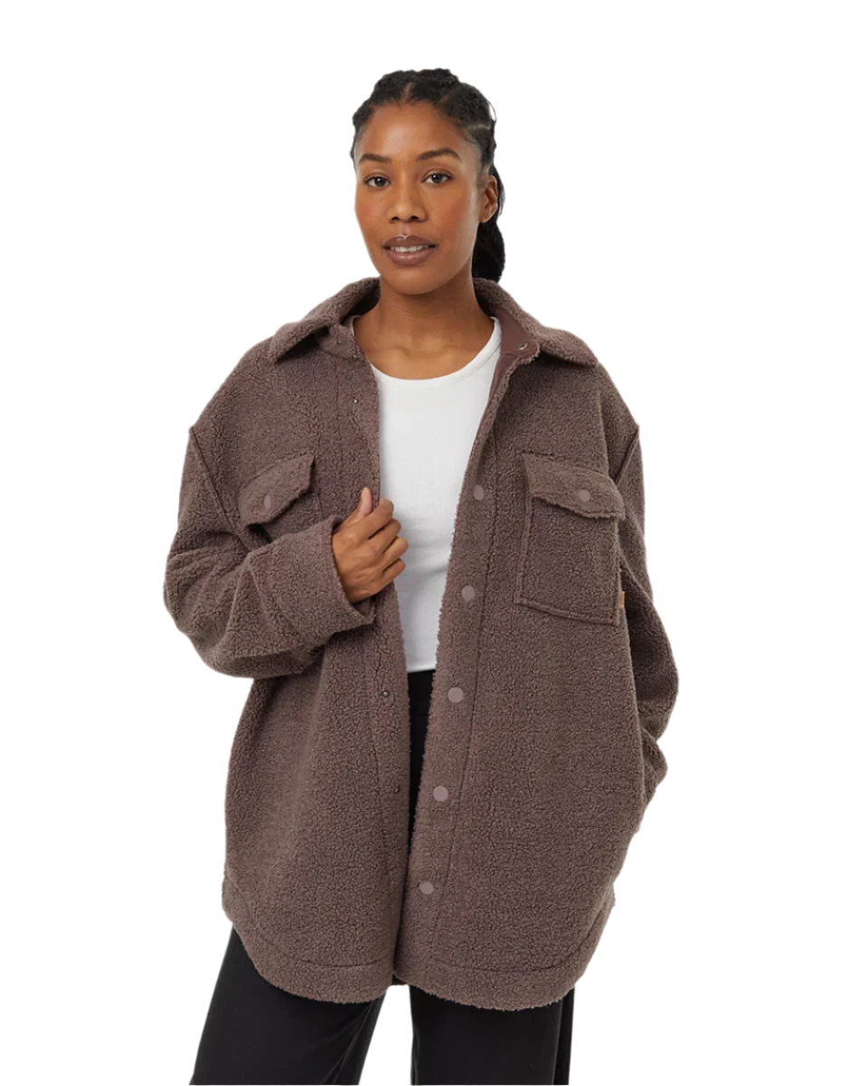 TENTREE Women's Sunday Jacket Elkwood/Deep Mahogany Hooded Jacket Caped Jacket Shawl Collar Jacket TENTREE Women's Sunday Jacket Elkwood/Deep Mahogany Hooded Jacket Caped Jacket Shawl Collar Jacket