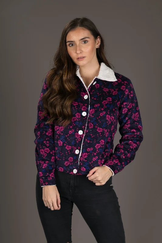 Womens Floral Print Wool Jacket Shearling Fur Lining Print Jacket Jacquard Jacket Patchwork Jacket Womens Floral Print Wool Jacket Shearling Fur Lining Print Jacket Jacquard Jacket Patchwork Jacket