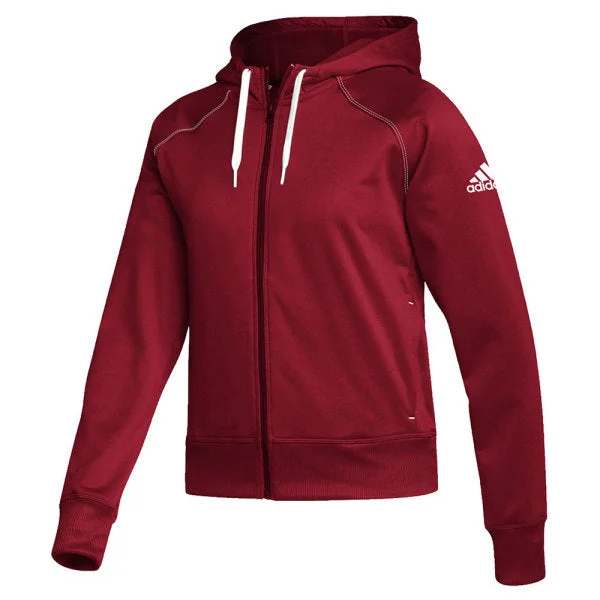 adidas Women's Stadium Full Zip Hoodie Hoodie with Hem Raw Edge Edgy Unfinished