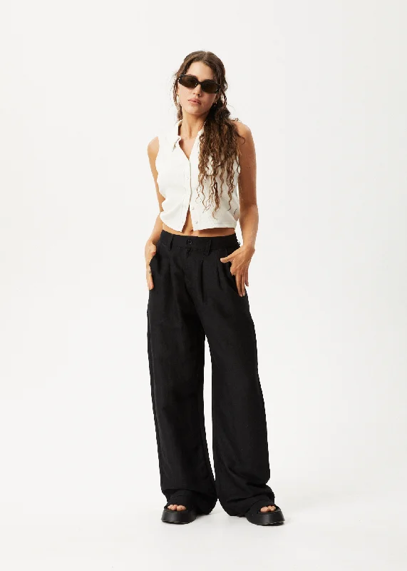 AFENDS Womens Maison - Pants - Black Sleek Black Pants