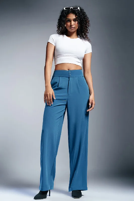 Aqua-Tone Pleated Double Button Korean Pants Classic Pleated Pants
