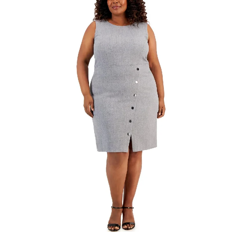 Plus Womens Embellished Knee Length Sheath Dress