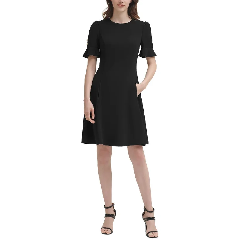 Womens Polyester Fit & Flare Dress