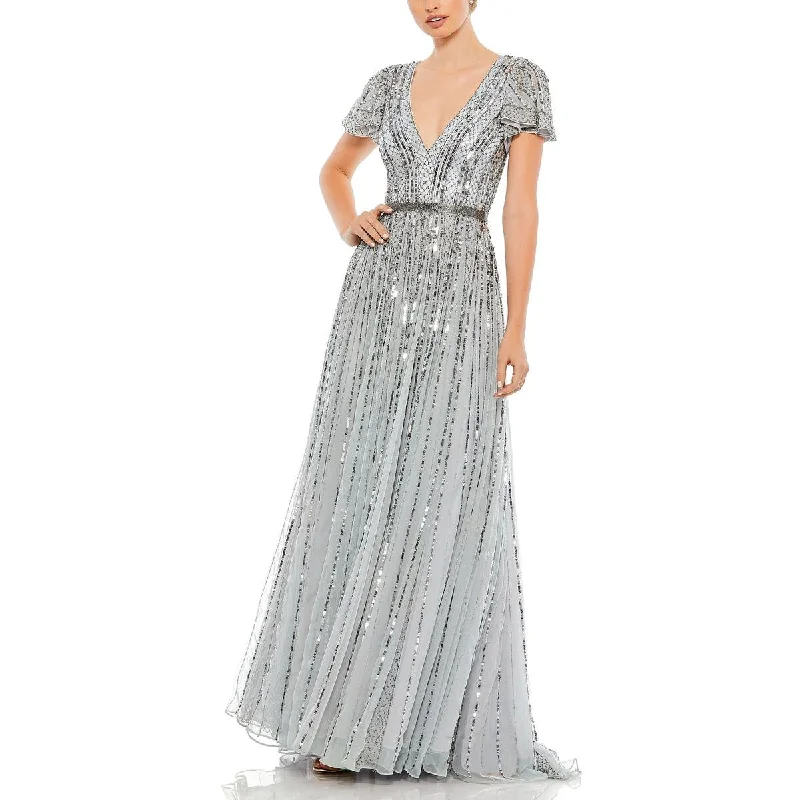 Womens Embellished Formal Evening Dress
