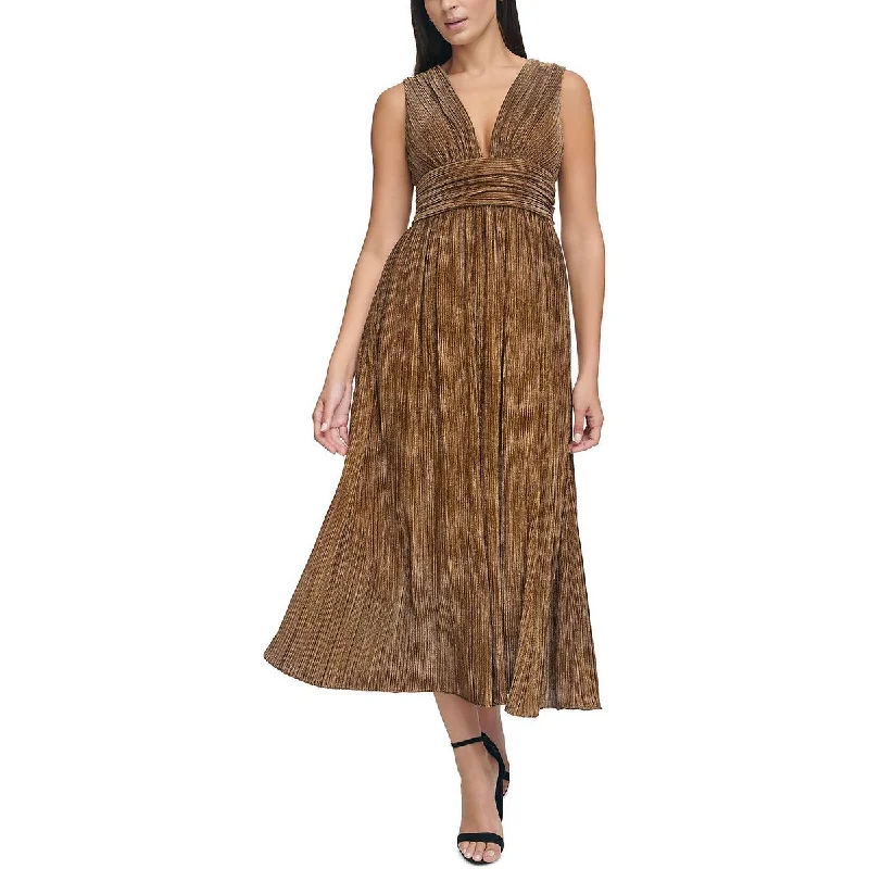 Womens Metallic Long Evening Dress