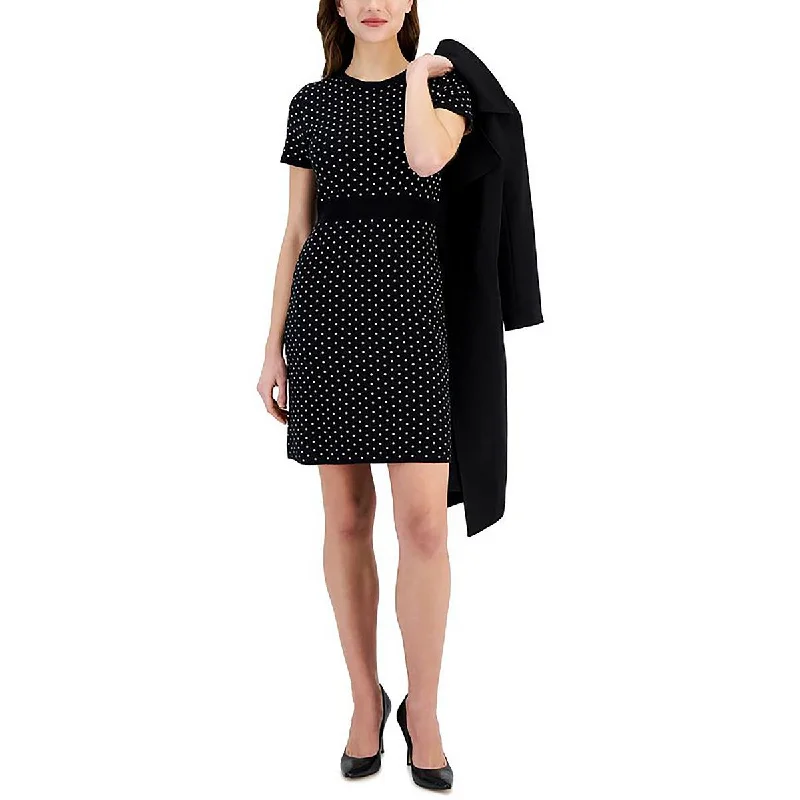 Womens Knit Polka Dot Sweaterdress