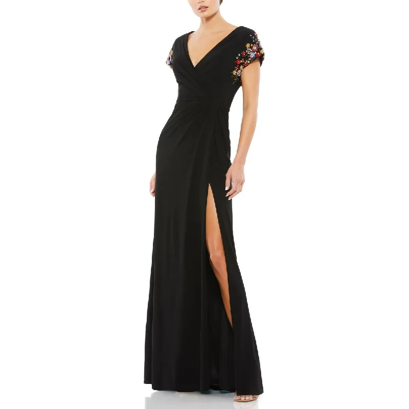 Womens Embellished Long Evening Dress