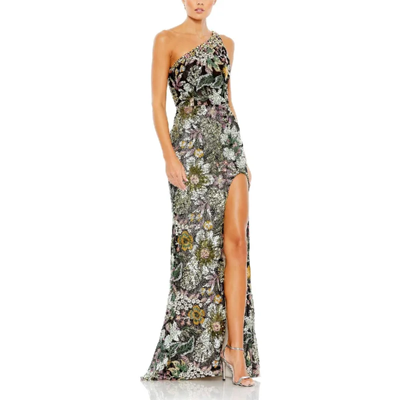 Womens Lace Embellished Evening Dress