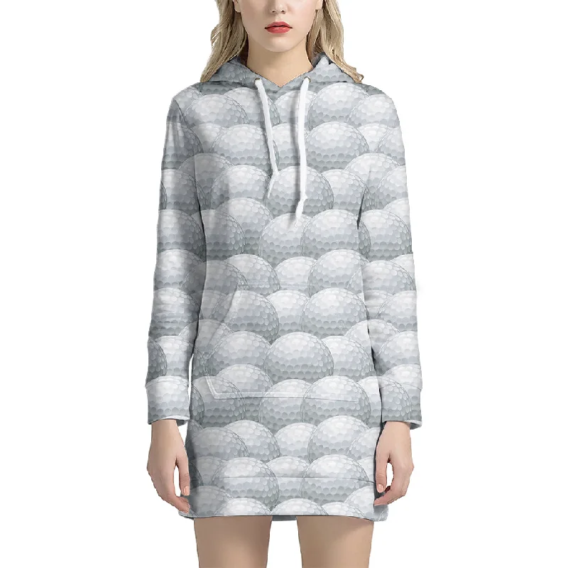Big Golf Ball Pattern Print Pullover Hoodie Dress