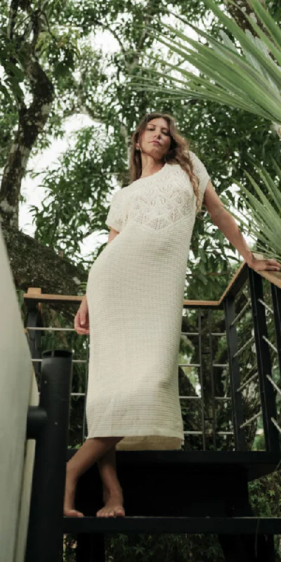Fransa Pointelle Knit Dress