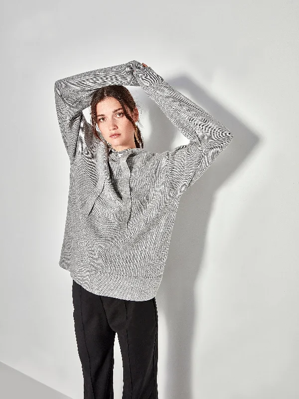 JHL Luxe Hoodie (Cotton Cashmere) Grey Marle Hoodie with Drop Shoulder Relaxed Streetwear JHL Luxe Hoodie (Cotton Cashmere) Grey Marle Hoodie with Drop Shoulder Relaxed Streetwear