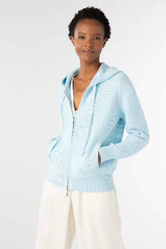 Kinross Cashmere Garter Zip Hoodie Hoodie with Thumb Holes Functional Cozy