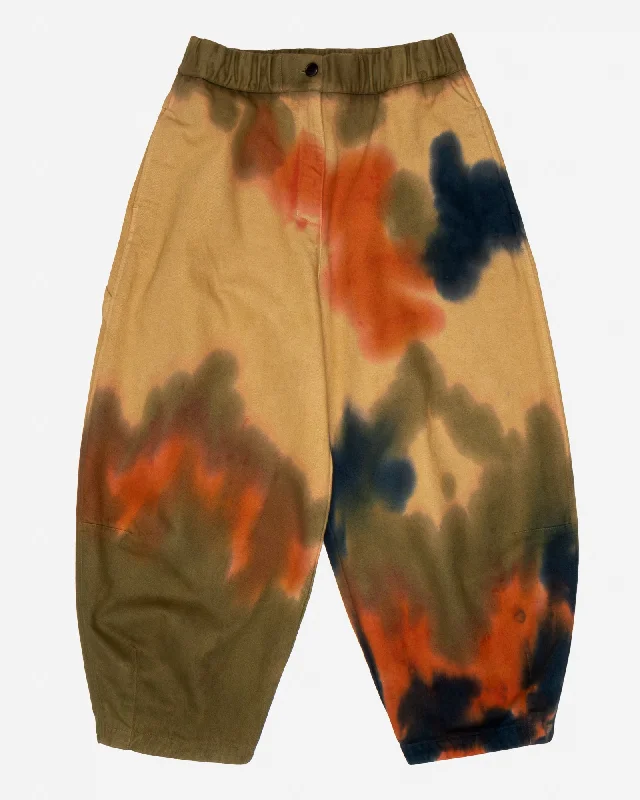Sultan Pants Color Denim Splash Cozy Full-Length Pants