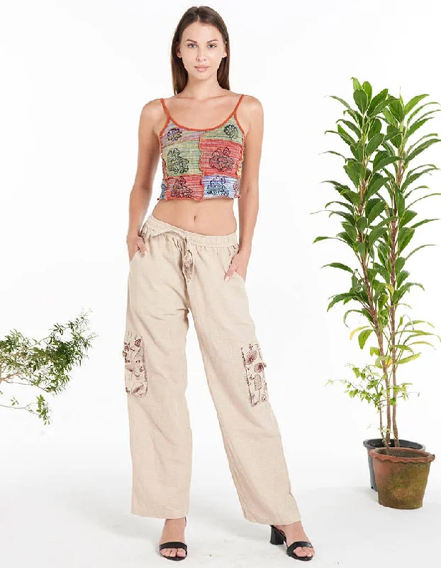 Cotton Mushroom Pant Relaxed Linen Pants