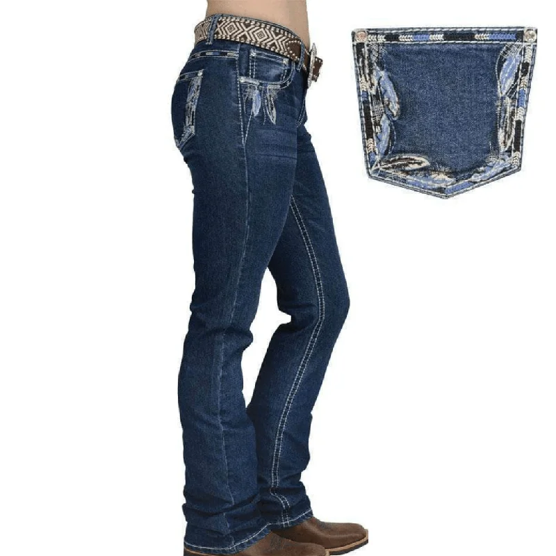 Pure Western Womens Louisiana MID-RISE, Relaxed Rider Jean- 36" leg Classic Black Denim Jeans Pure Western Womens Louisiana MID-RISE, Relaxed Rider Jean- 36" leg Classic Black Denim Jeans