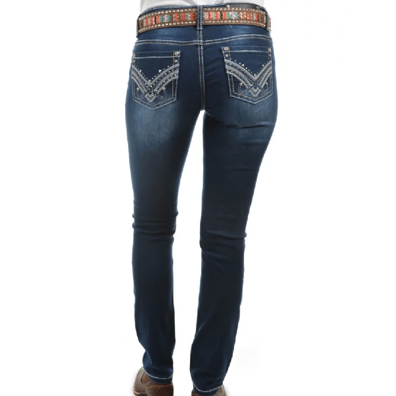 Pure Western Womens Harlee MID-RISE, Skinny Jean- 32" leg Stylish Shredded Denim Jeans Pure Western Womens Harlee MID-RISE, Skinny Jean- 32" leg Stylish Shredded Denim Jeans