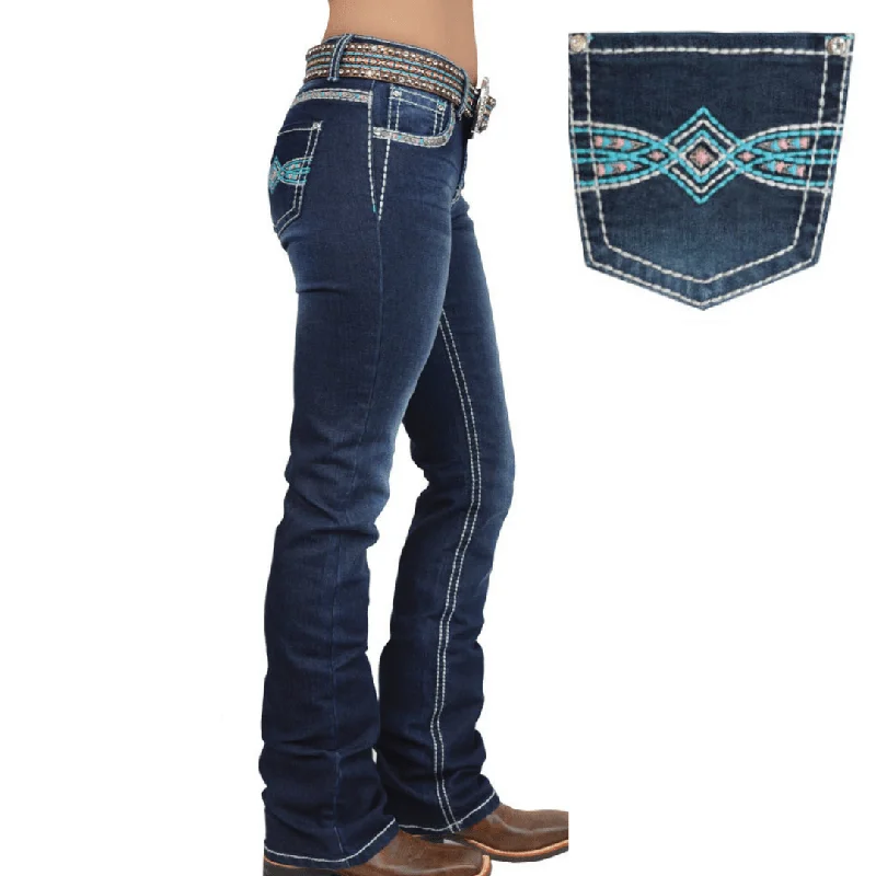 Pure Western Womens Indiana MID-RISE, Relaxed Rider Jean - 36" Leg Comfortable Stretch Denim Jeans Pure Western Womens Indiana MID-RISE, Relaxed Rider Jean - 36" Leg Comfortable Stretch Denim Jeans
