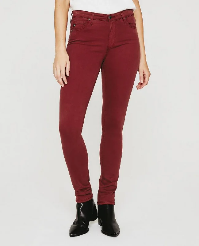 AG Prima Jean in Dark Sangria Chic Dark-Wash Skinny Jeans