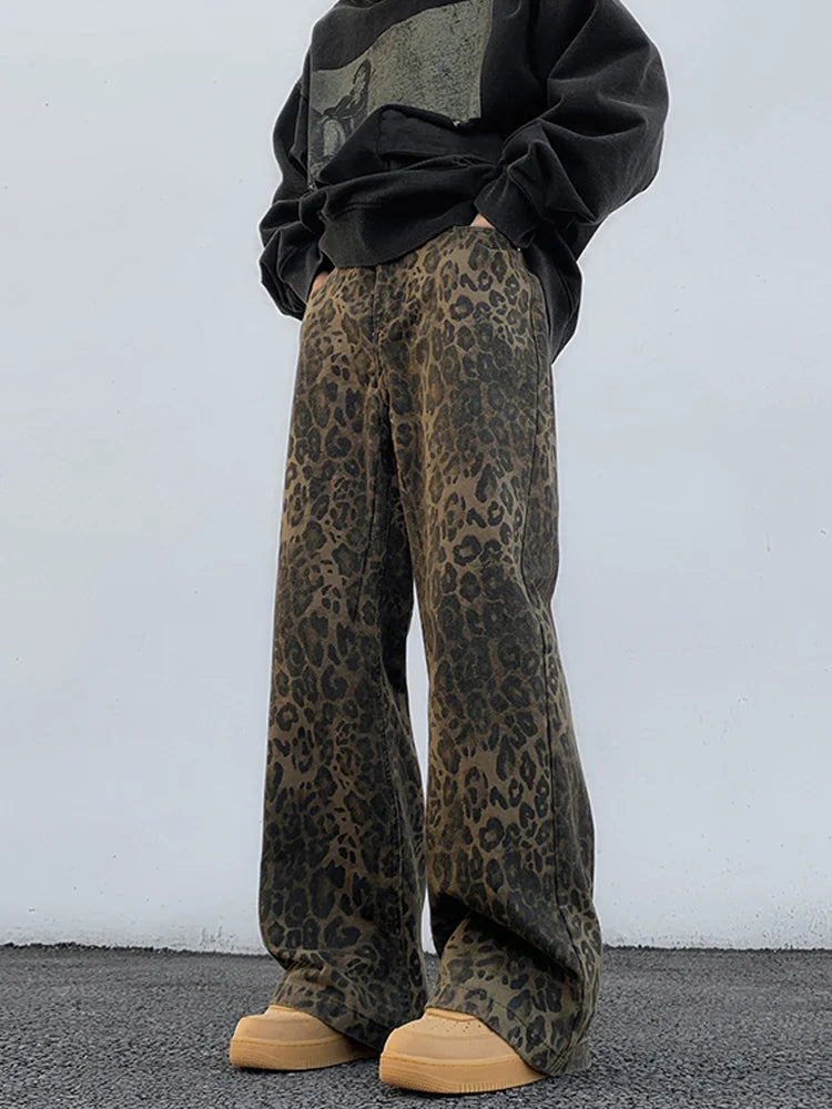 Amy Fashion - 2024 Y2K Leopard Print Wide Leg Women High Waisted Fashion Streetwear Retro Denim Baggy Casual Straight Jean Comfortable Dark Wash Jeans Amy Fashion - 2024 Y2K Leopard Print Wide Leg Women High Waisted Fashion Streetwear Retro Denim Baggy Casual Straight Jean Comfortable Dark Wash Jeans