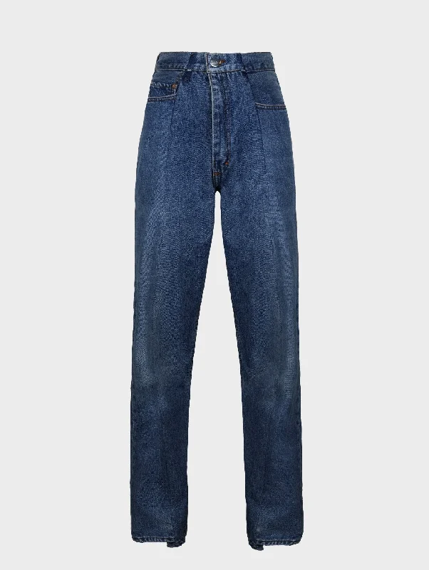 Boyfriend Jean Dark Blue Fashionable Mom Jeans