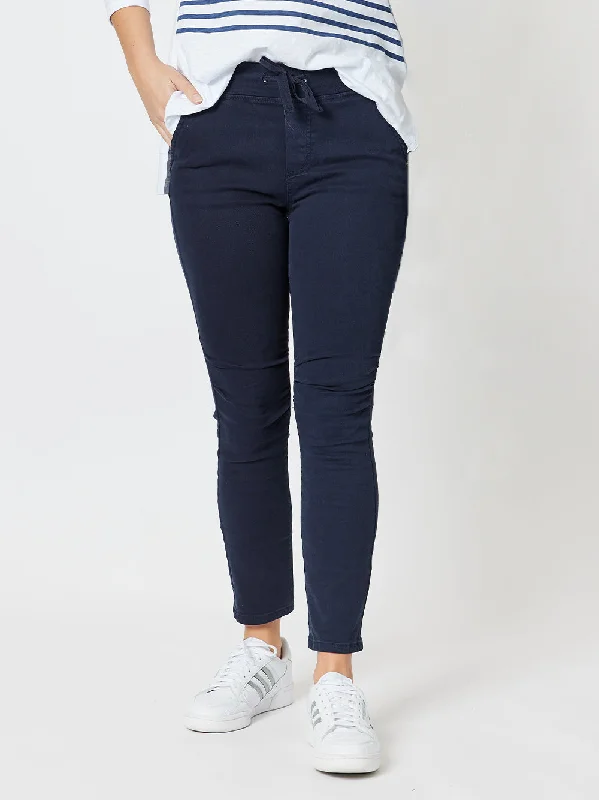 London Stretch Jogger Jean - Navy Trendy Colored Denim Jeans