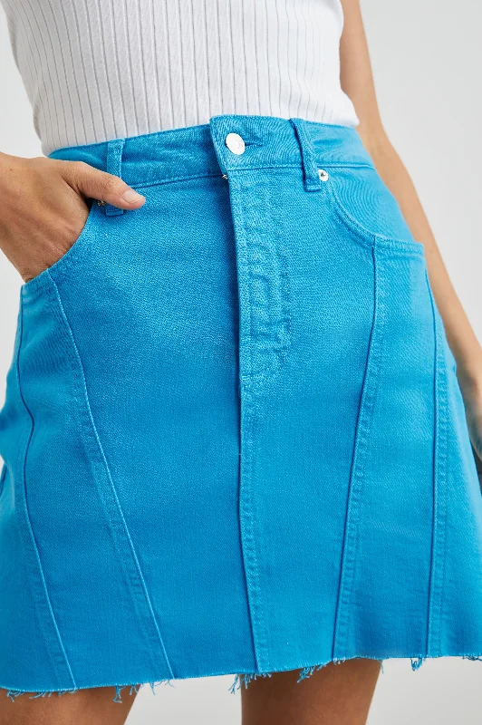 BRENTWOOD SKIRT - AQUARIUS RAW HEM elastic waist skirt