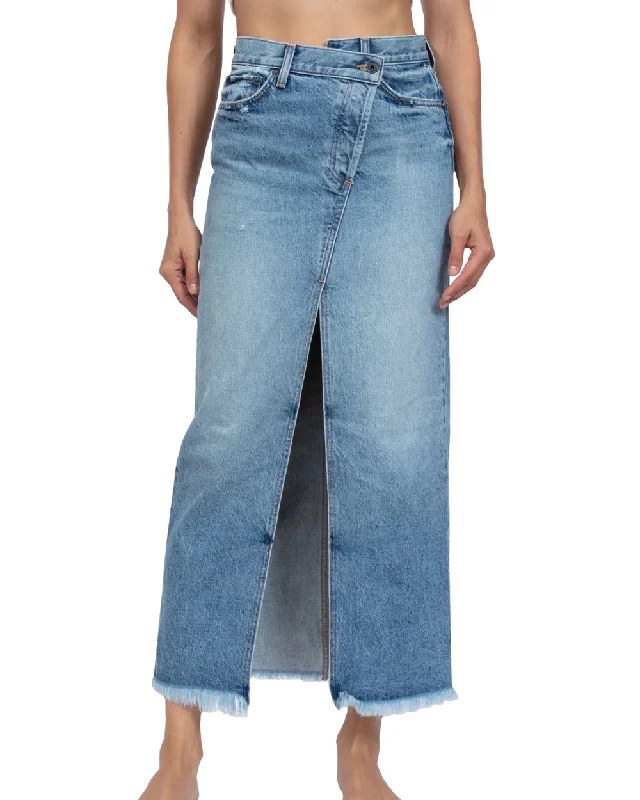 Denim Maxi Skirt in Berkley lace skirt delicate