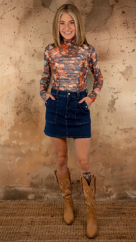 Camryn Denim Skirt pencil skirt chic