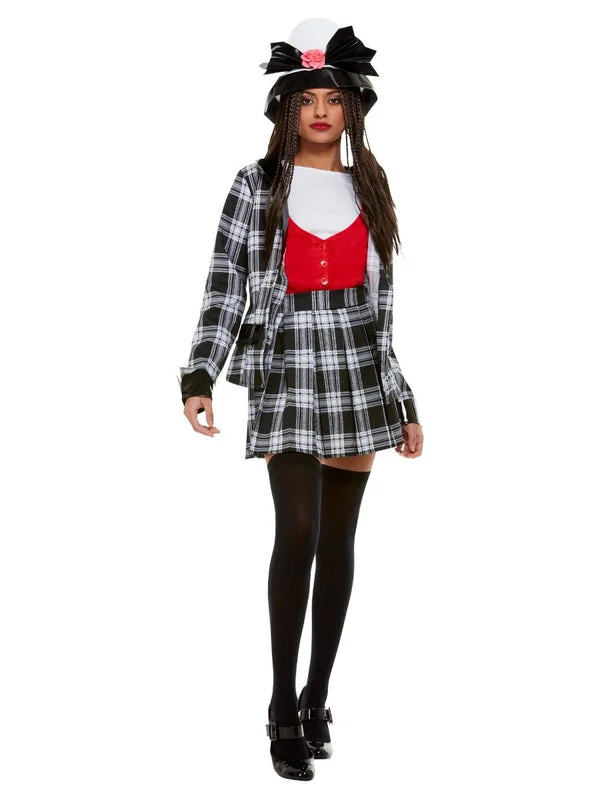 90s Clueless Dionne Costume Adult Black Plaid Jacket Skirt Hat Socks corduroy skirt comfortable