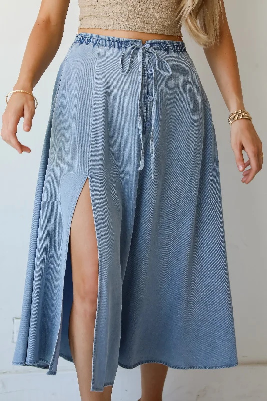 FINAL SALE - Distinct Style Denim Midi Skirt velvet skirt rich