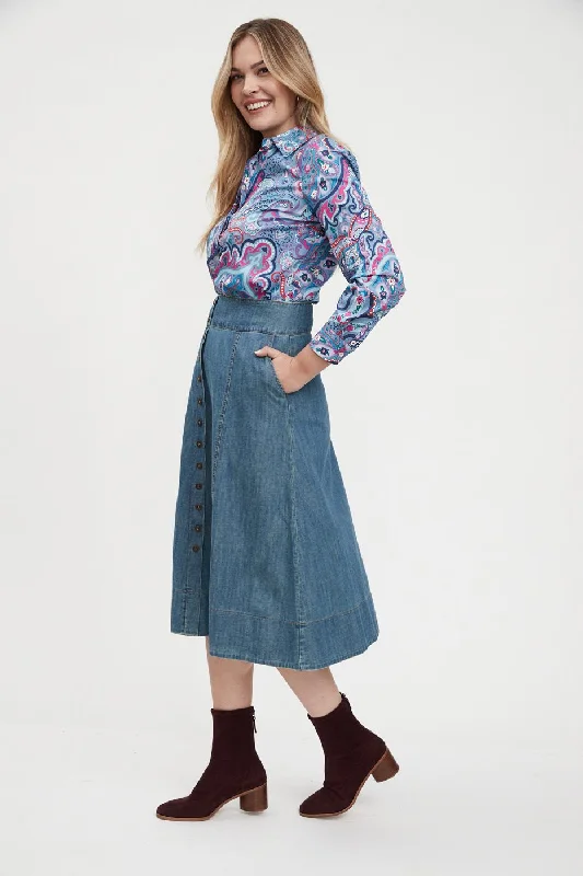 FDJ Midi Chambray Skirt denim skirt trendy